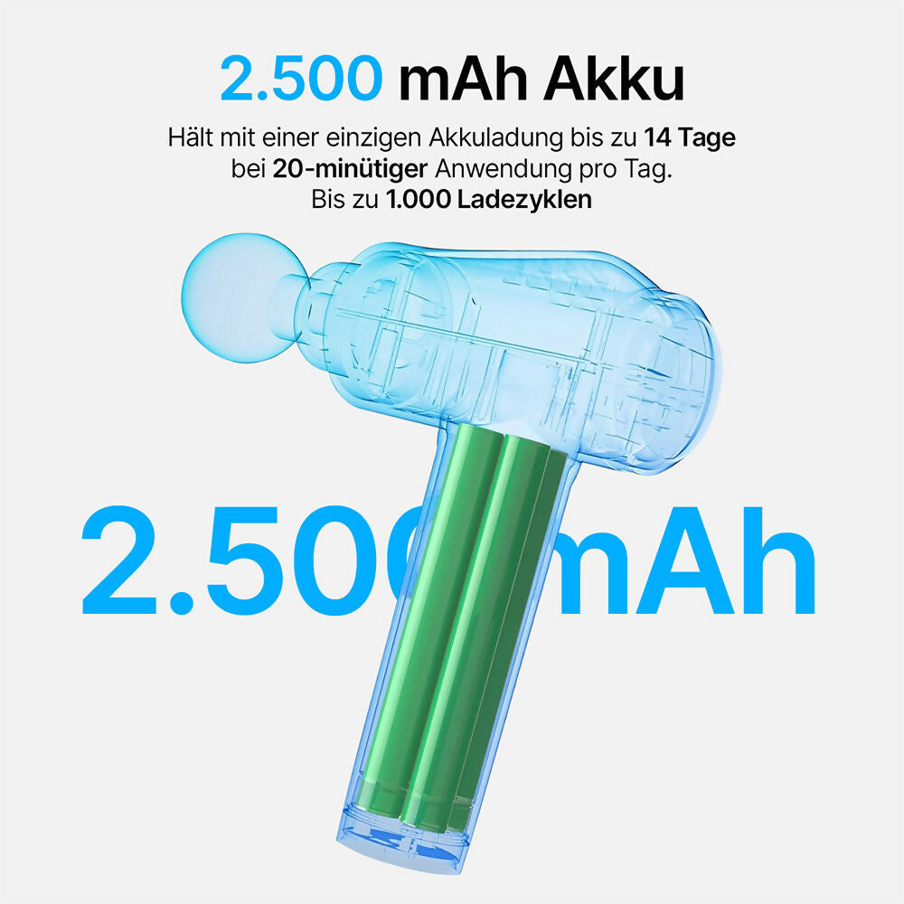 Massagepistole mit 30 Geschwindigkeiten / Massage Gun für tiefe Muskelmassage mit bis zu 3600 Impulsen/min / 10 Aufsätze für Nacken, Rücken & Körper / Mit LCD-Touchscreen