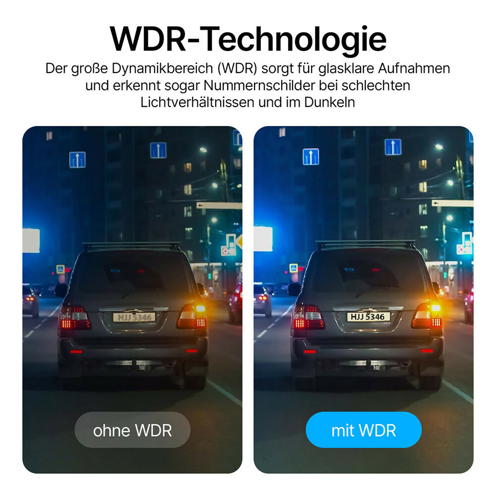 4K Dashcam mit 3,94" Bildschirm / Vorne & hinten / Autokamera mit 170° Weitwinkelansicht / Nachtsicht / Parküberwachung / G-Sensor
