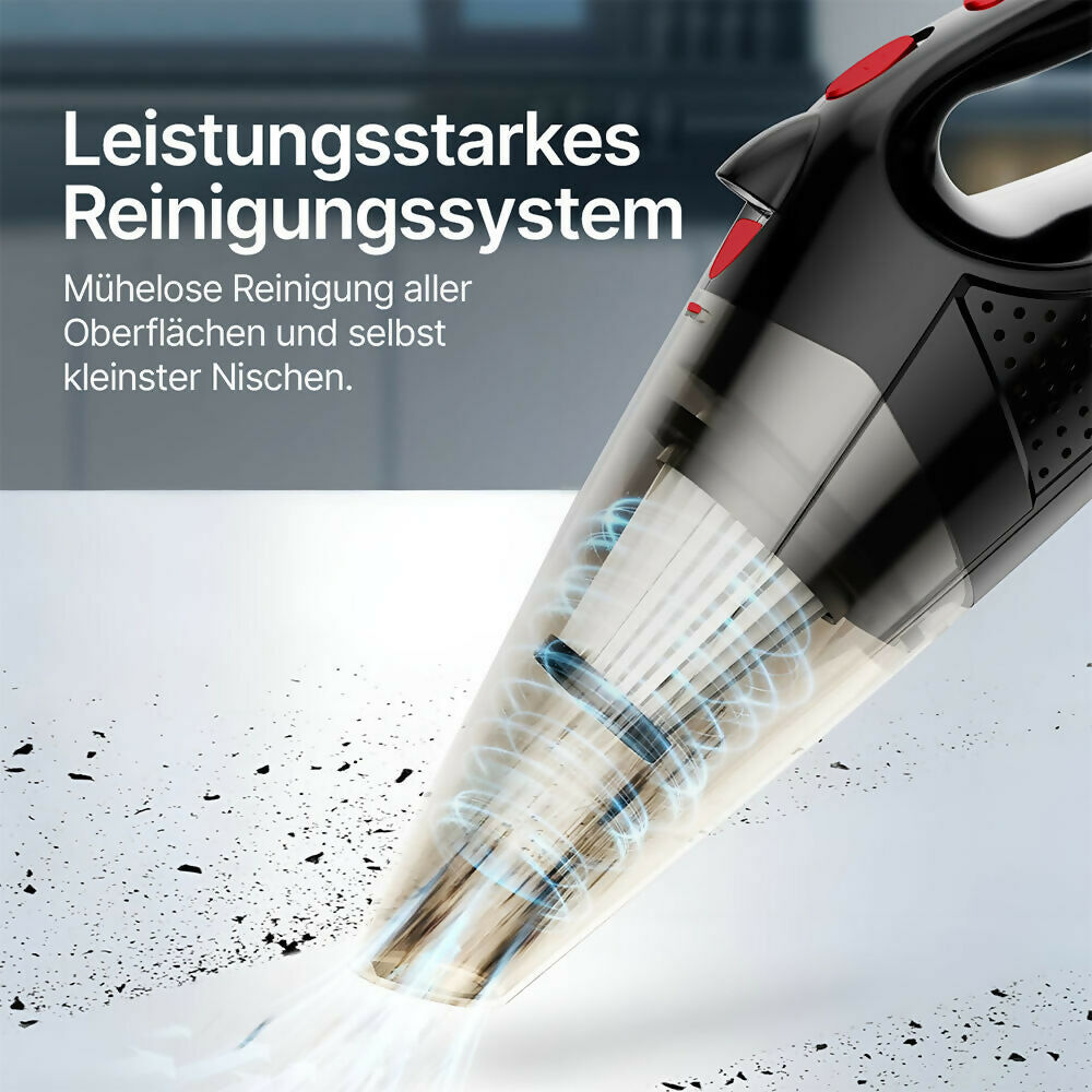 Ultra-starker Akku-Handstaubsauger / Beutelloser Handstaubsauger mit LED-Licht und Schnellladefunktion / Handsauger für Nass & Trocken / Leicht und leise