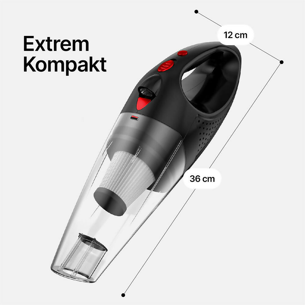 Ultra-starker Akku-Handstaubsauger / Beutelloser Handstaubsauger mit LED-Licht und Schnellladefunktion / Handsauger für Nass & Trocken / Leicht und leise