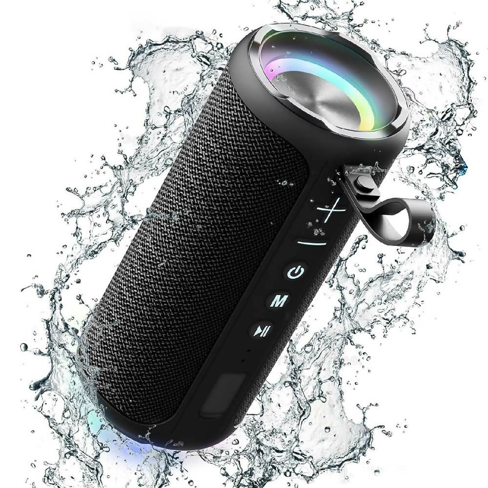 Kraftvoller Bluetooth Lautsprecher mit HD-Sound / LED Lichtern / IPX6 wasserdicht / Bluetooth 5.1 & Multipairing-Funktion / 20 W Dual-Lautsprecher-Subwoofer