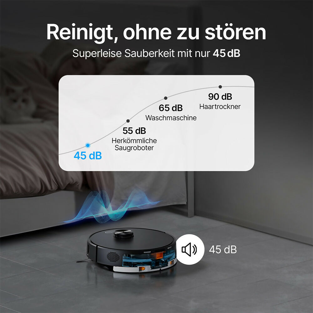 Saugroboter D60S – vollautomatische Reinigung mit Wischfunktion, LiDAR-Navigation und App-Steuerung für mühelose Sauberkeit