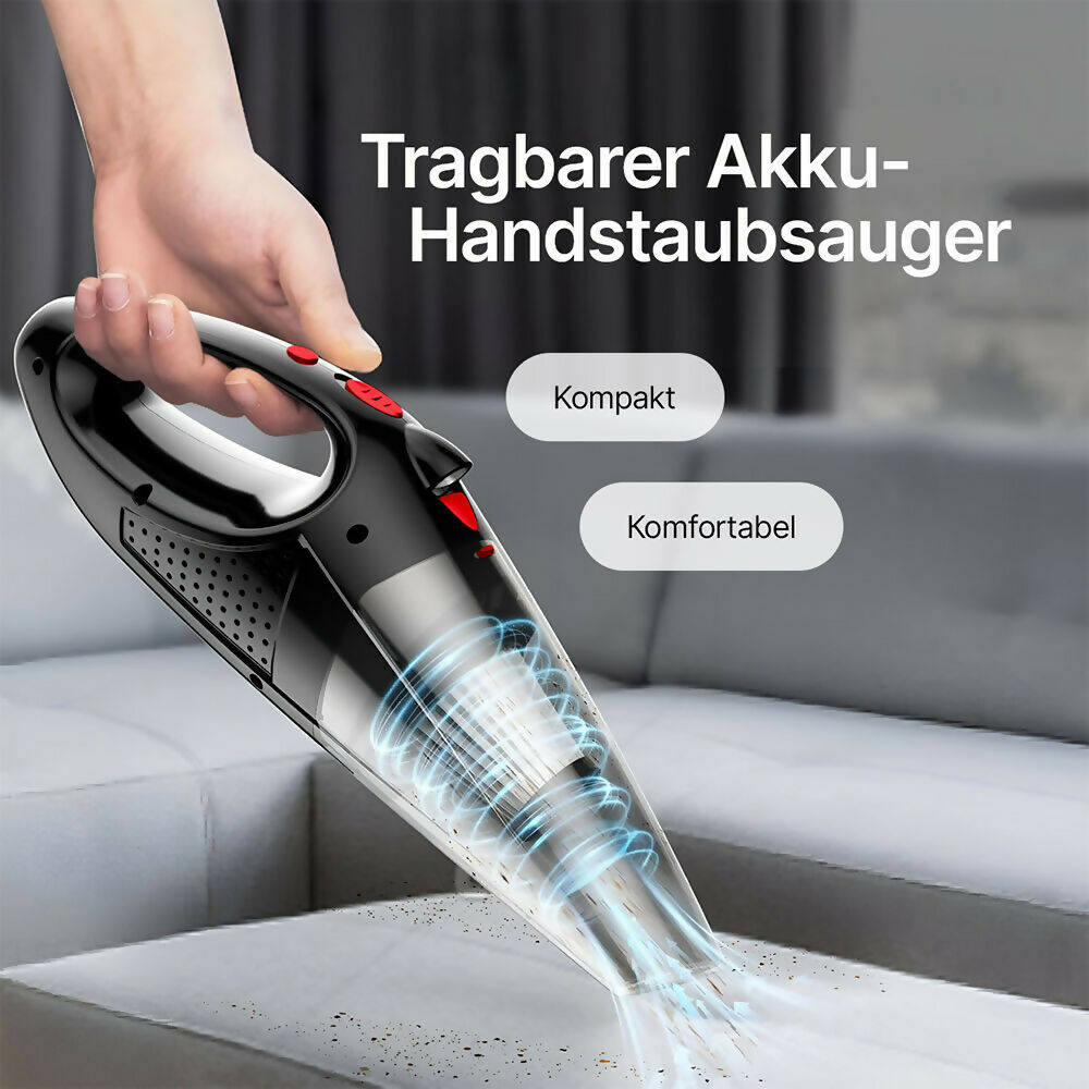 Ultra-starker Akku-Handstaubsauger / Beutelloser Handstaubsauger mit LED-Licht und Schnellladefunktion / Handsauger für Nass & Trocken / Leicht und leise