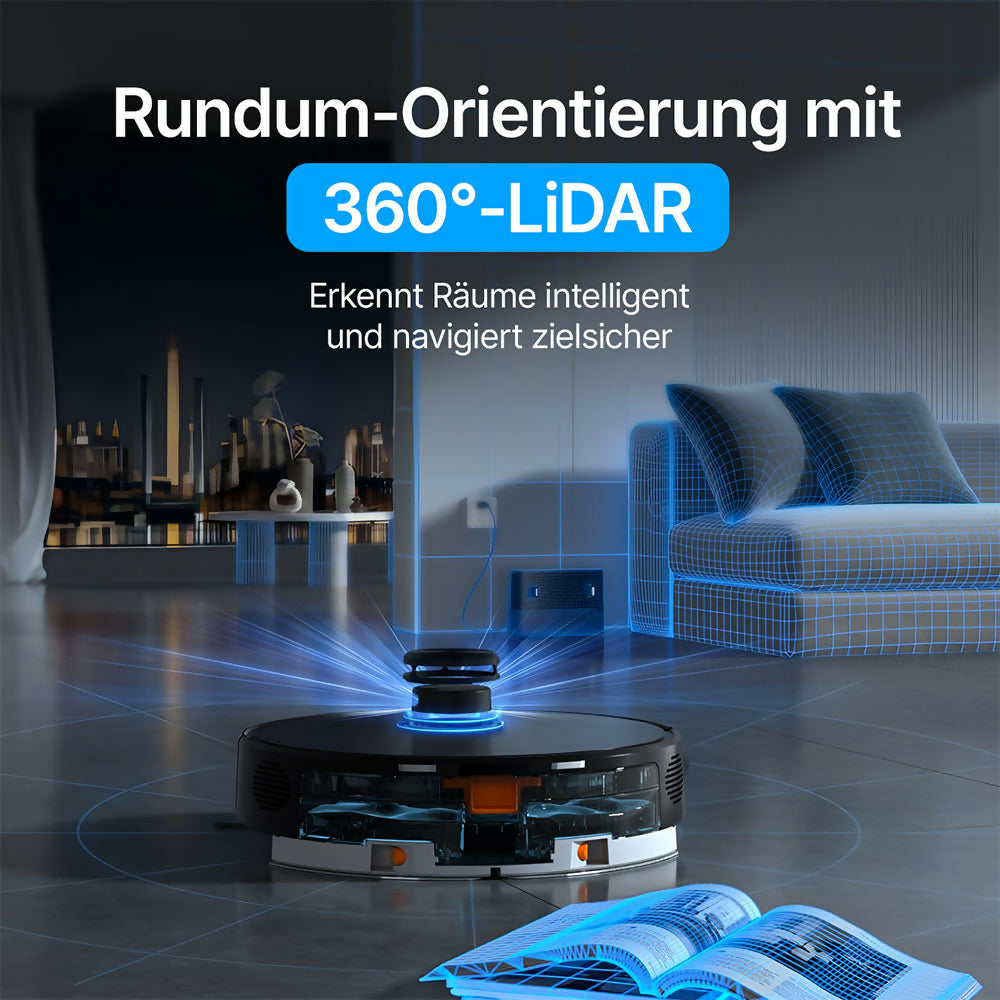 Saugroboter D60S – vollautomatische Reinigung mit Wischfunktion, LiDAR-Navigation und App-Steuerung für mühelose Sauberkeit