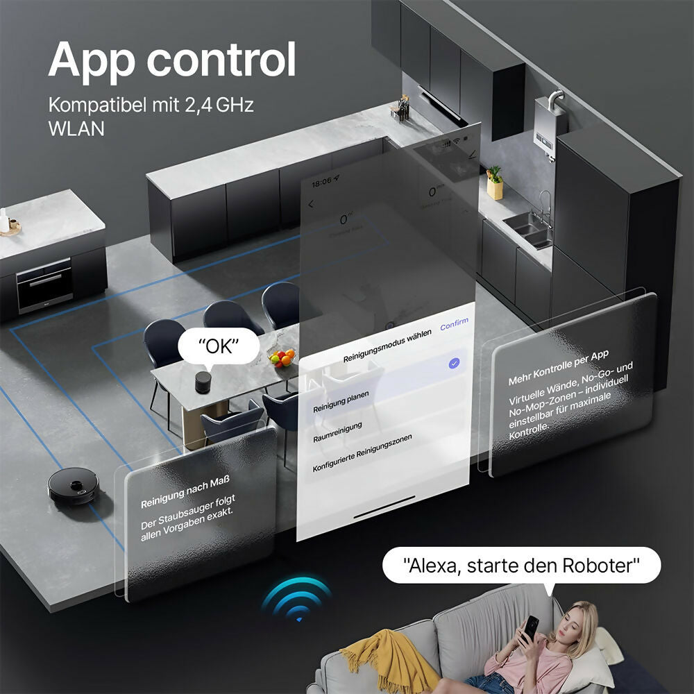 Saugroboter D60S – vollautomatische Reinigung mit Wischfunktion, LiDAR-Navigation und App-Steuerung für mühelose Sauberkeit