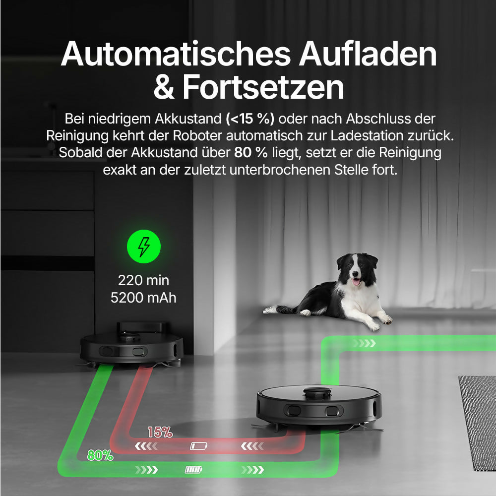 Saugroboter D60S – vollautomatische Reinigung mit Wischfunktion, LiDAR-Navigation und App-Steuerung für mühelose Sauberkeit