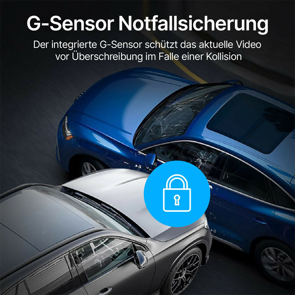 4K Dashcam mit 3,94" Bildschirm / Vorne & hinten / Autokamera mit 170° Weitwinkelansicht / Nachtsicht / Parküberwachung / G-Sensor