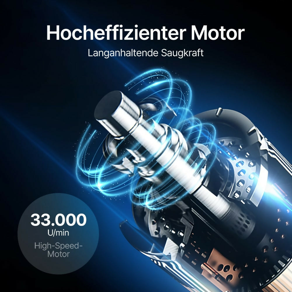 Ultra-starker Akku-Handstaubsauger / Beutelloser Handstaubsauger mit LED-Licht und Schnellladefunktion / Handsauger für Nass & Trocken / Leicht und leise