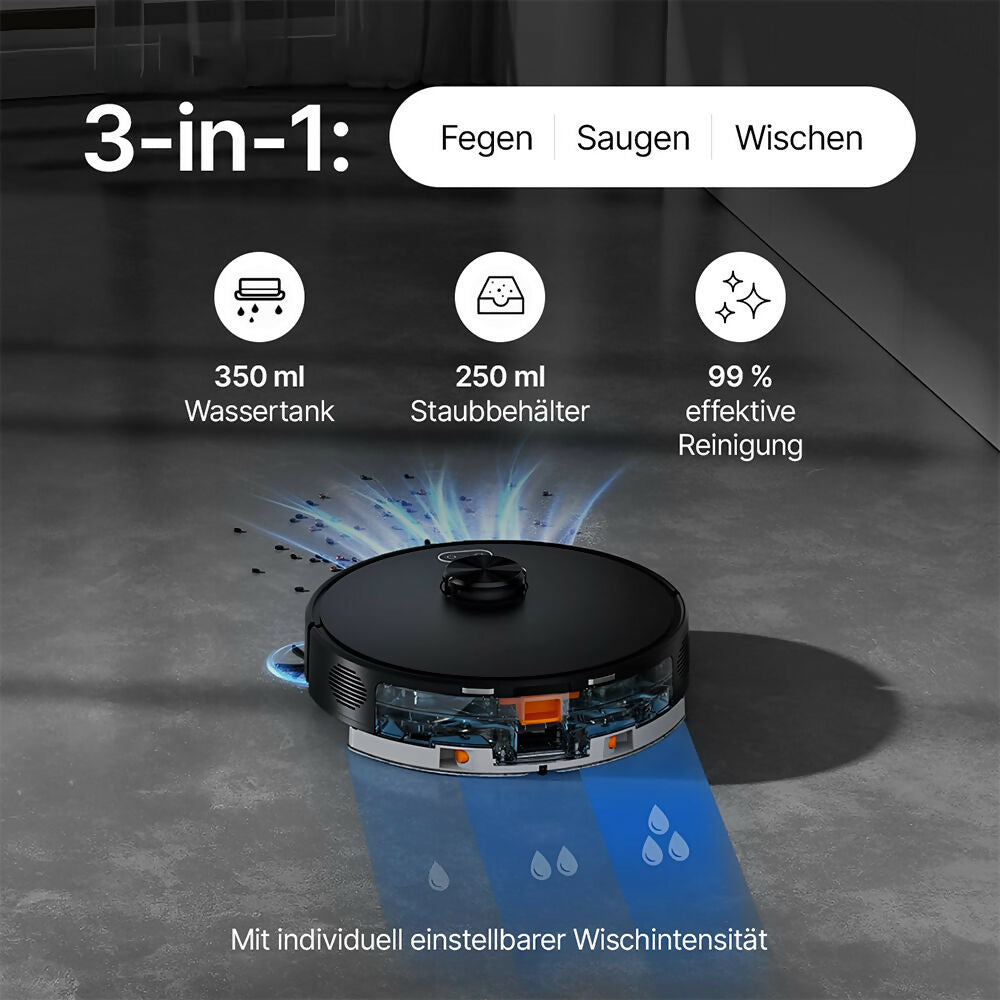 Saugroboter D60S – vollautomatische Reinigung mit Wischfunktion, LiDAR-Navigation und App-Steuerung für mühelose Sauberkeit